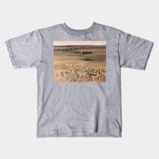 The Warm Landscape Oil on Canvas Vintage Painting Kids T-Shirt